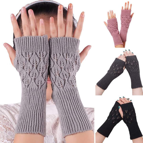 Damehandsker uden fingre Handsker Halvfingerhandsker Light gray