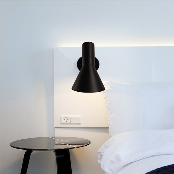 Svart vägglampa, 220V industriell vindgång, korridor, sovrum