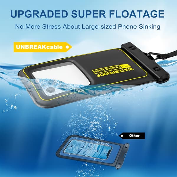 IPX8 Flydende Telefonpose med Snor til Svømning, Universal op til 6,8 Tommer Mint