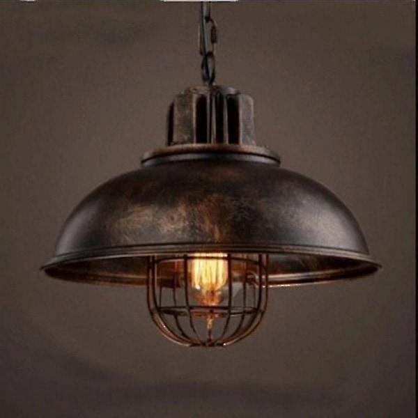 Hänglampa Kandelaber Metallskärm Loft Stil Vintage Industriell Kandelaberlampa Pendellampa E27, Rost
