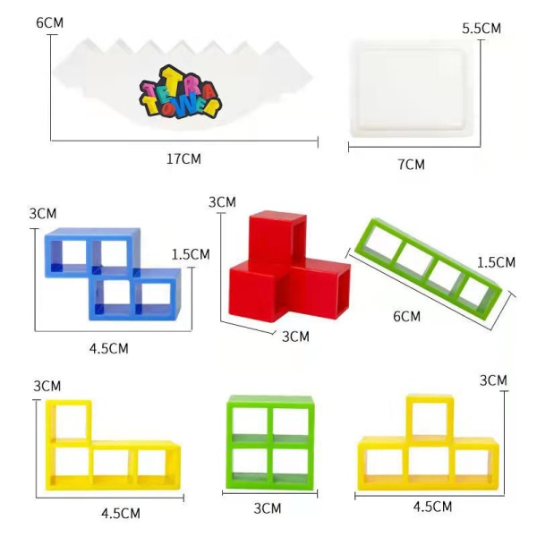 48 st Tetra Tower Balans Stapling Block Spel, Brädspel För 2 Spelare+ Familjespel