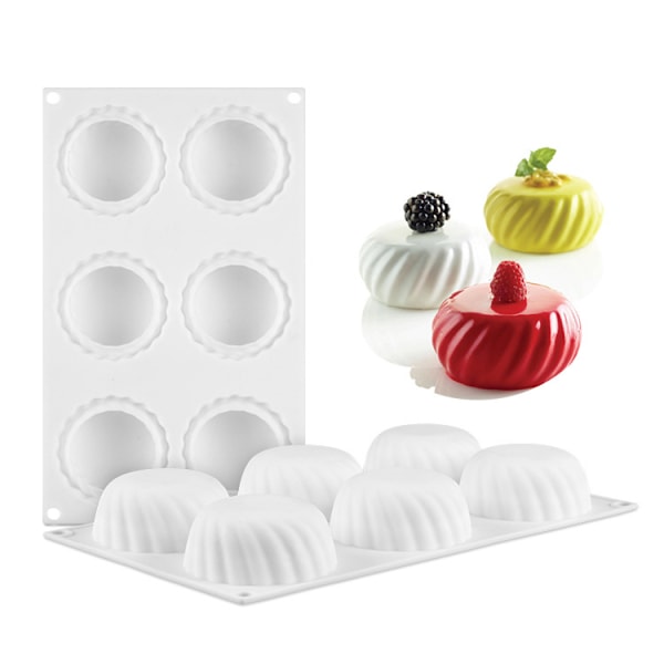 Mousse Candy Silikonforme, 6-huls Terningforme til Bagning af Chokolademuffins, Håndlavede Lys, Gele, Pudding