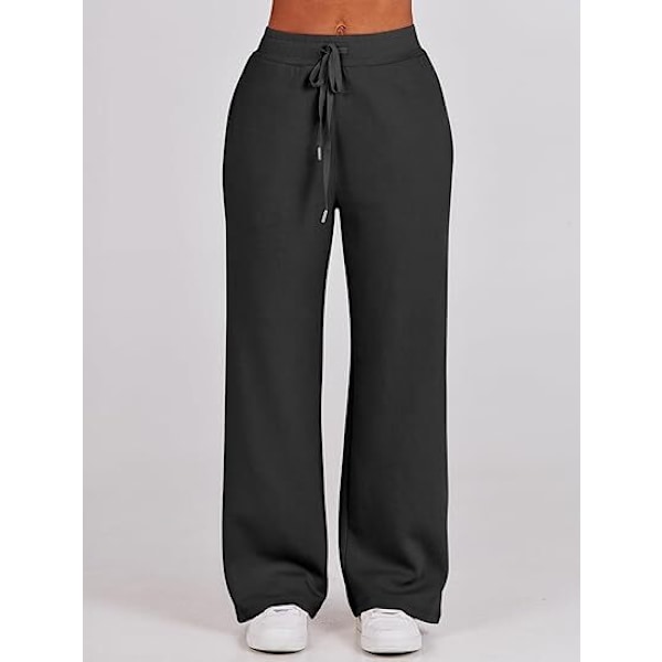 Dam 2-delad träningsdräkt Set, Rymlig Loungewear, Spårningsdräkt Svart Black 2XL
