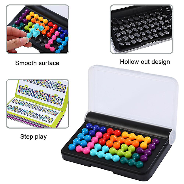 Smart Game Bead Puzzler Byggeri 120 Udfordringer Iq Puslespil 3 Spellägen 2d 3d