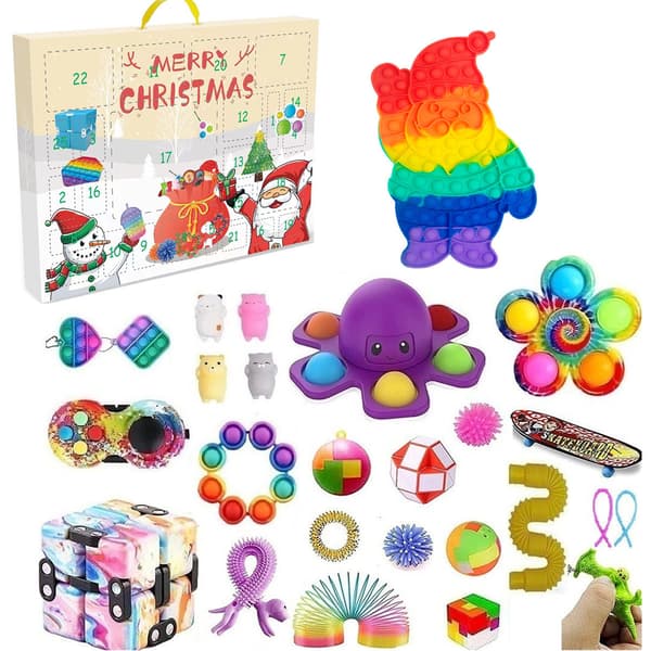 Fidget Leke Adventskalender - 10 Blind Box Stressreduserende Leker for Barn [JUN]