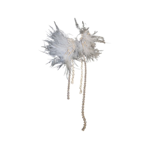 Fjäderfransade örhängen kvinnlig designer high fashion örhängen ny trend höst vinter silver öronnålar
