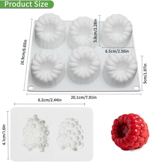 Silikon Bakeform Sett med 8, Non-Stick Bærpanne for Kaker & Desserter[JUN]