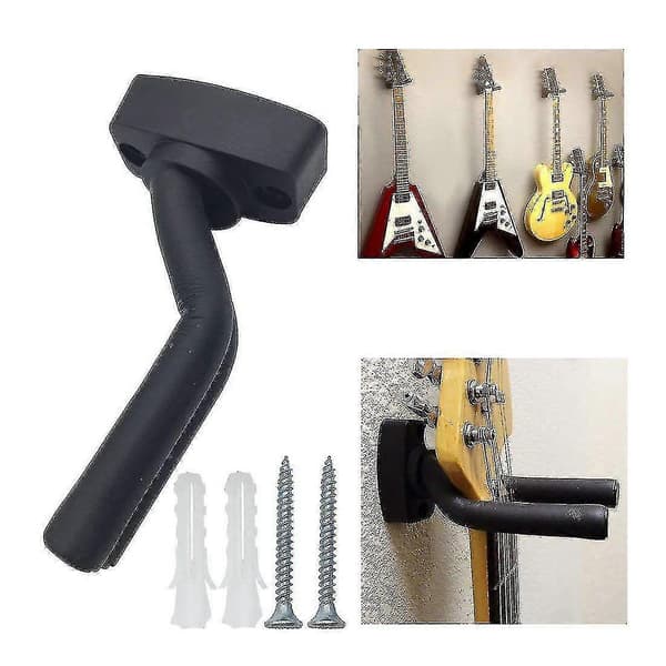 5-pack svarta gitarrvägghängare med skruvar för gitarrer [JUN]