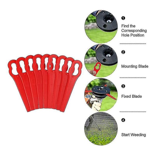 80 Plastgress Trimmer Blader Kompatible med Einhell Gressklipper[JUN]