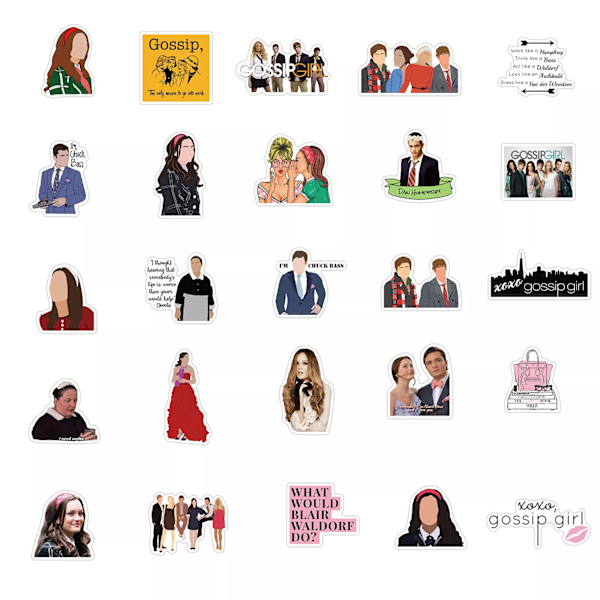 50 kpl Gossip Girl Blair Serena Chuck Dan TV-sarjan sitaatteja Scrapbook Graffiti -tarroja