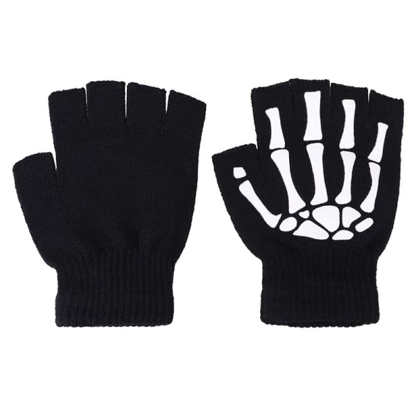 3 par Halloween-stretchiga stickade mekanikerhandskar Vintervarma glödande handskar