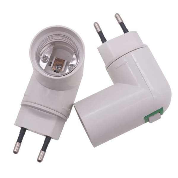 E27 til EU Plugg Skruekonverter for Lyspærer EU Plug EU Plug