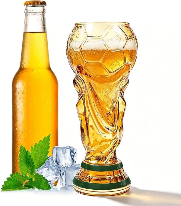 2026 VM Ølglass 480ml – Trofédesign, Borosilikat, Gave til Menn 480ml Style 2