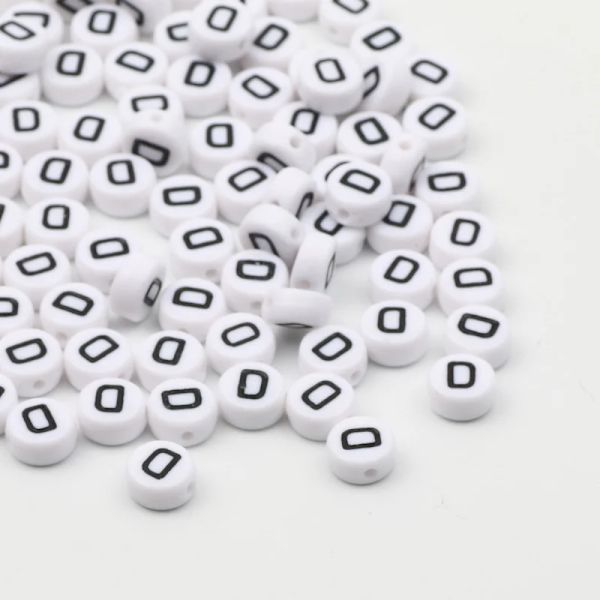 7x4mm Akryl Alfabet Bogstav Perler til DIY Smykkefremstilling 50/100/200 stk.[JUN] H