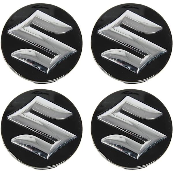 4 × 54 mm navkapslar för bil för Suzuki Swift SX4 S-Cross Ignis Vitara Solio Bandit Swace, rostskyddande hjulfälgskydd Trimmärke, B(svart)
