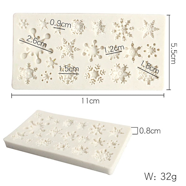 Julgran Ren Snöflinga 3D Silikonform C