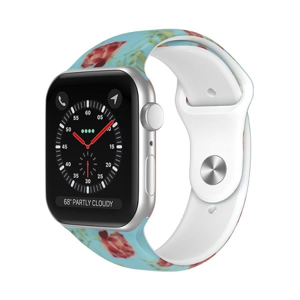 Apple Watch compatible Bracelet Silicone MINT FLOWER 42/44/45 mm