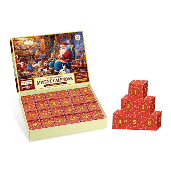 Pussel-Adventskalender 2023 - Julpusselbitar i en kalender A one-size