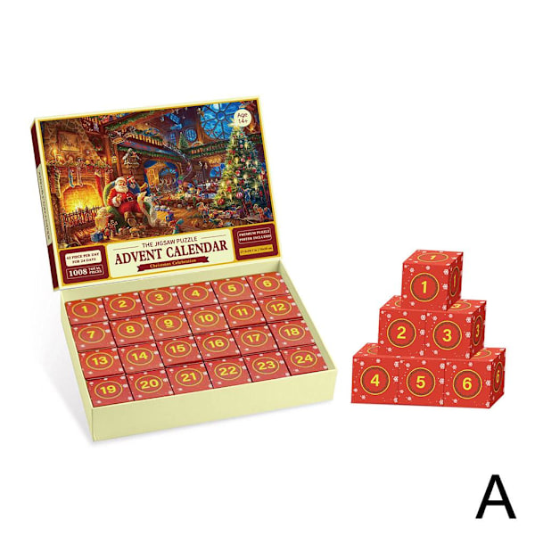 Pussel-Adventskalender 2023 - Julpusselbitar i en kalender A one-size