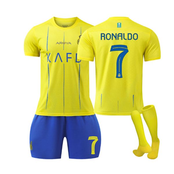 23-24 Al-Nassr FC fotbollströjor för barn nr 7 Ronaldo 18 18 18 HOME