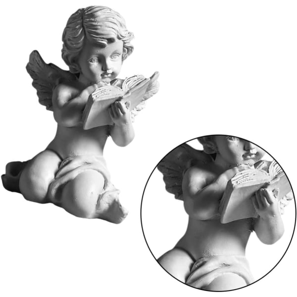 Cherub Angels Resin Trädgårdsstatyfigur Bedårande ängelskulptur
