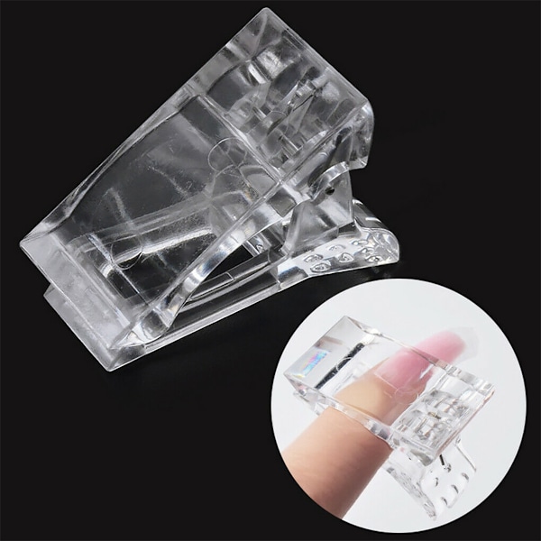 5 stk. Negletip-klemmer Transparent Poly Gel Forlængelsesbygger Klemme 5 PCS