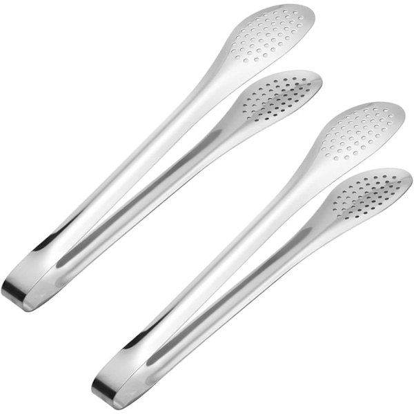 2 stycken 18 cm silverfärgade mattänger - Serveringstänger i rostfritt stål för bufféer, sallader, grillar och kök