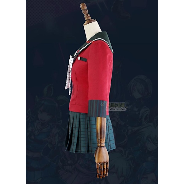 Anime Danganronpa Cosplay Harukawa Maki Cosplay Kostymer Peruk Skolflicksuniform Dangan Ronpa Halloweenkostym för kvinnor XL