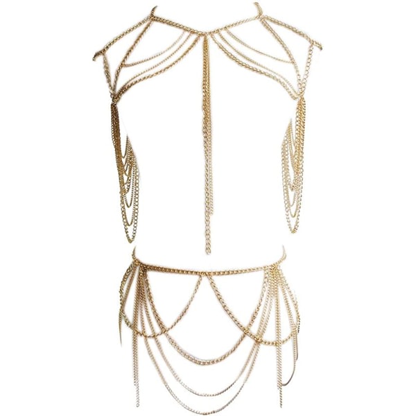 Boho BH Body Chain Set Alloy Tofs Beach Midjekedjor