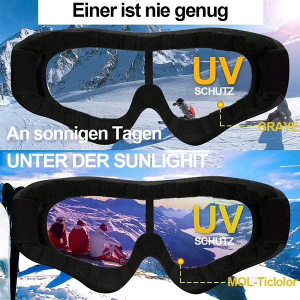 Lasten laskettelu- ja lumilautailulasit 2 kpl UV400-suojalla [JUN]