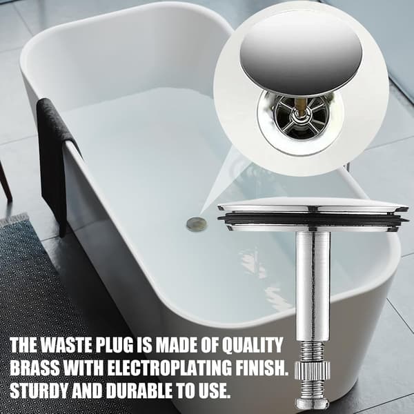 43 mm universal messingavløpsplugg for badekar og vasker, justerbar [JUN]