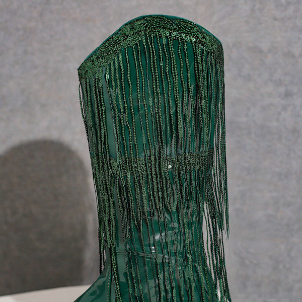 Damesko med frynser i metallisk cowboy-stil Grøn Green 42