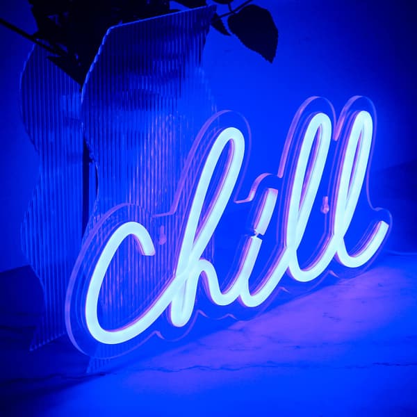 Chill Lyseblå LED Neonskilt Væglampe til Rumindretning[JUN]