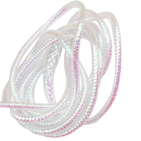 1/2/3 4M Mylar Flat Braid Hvit Perle Fluebinding 2mm 2mm 1 Pc