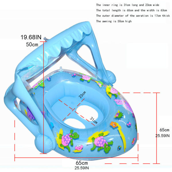 Oppustelig baby solbeskyttende vandlegetøj til børn Børnepool til sol til beskyttelse med baldakin udendørs
