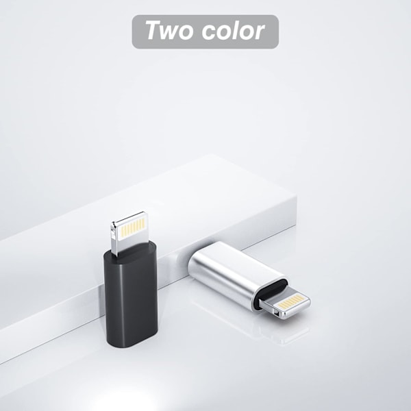 Micro USB-hona till Lightning-hane laddningsadapter (3-pack) Android-laddningskabelportkontakt kompatibel med iPhone/iPad-laddningssladd datakonverter