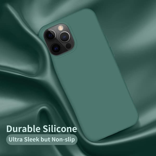 iPhone 12 - Rubberized Shockproof Silicone Case Green Green_max Green