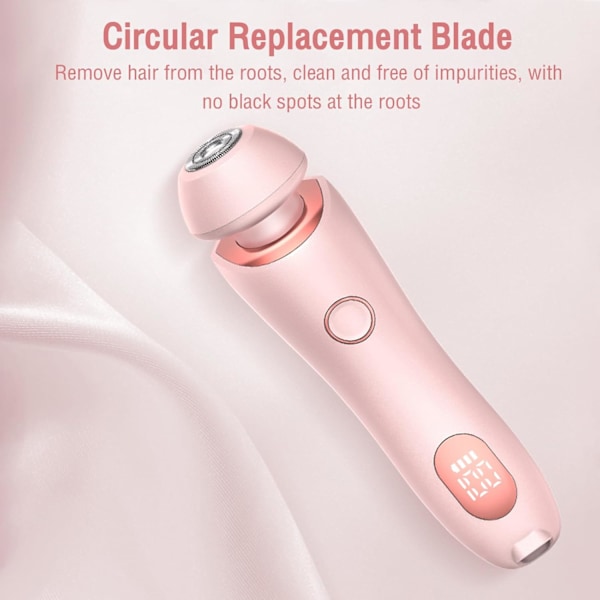 Elektrisk barbermaskin for kvinner, smertefri hårfjerning, 2-i-1 epilator og barbermaskin, vanntett for våt og tørr bruk, ansikt, bikini, underarmer