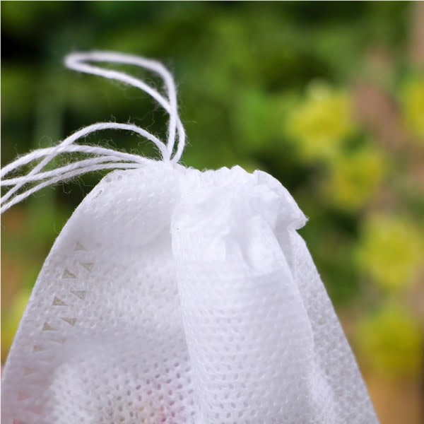 200 stk. ikke-vævet stof teposer med snor til medicin, pulver, te (10 * 12 cm)