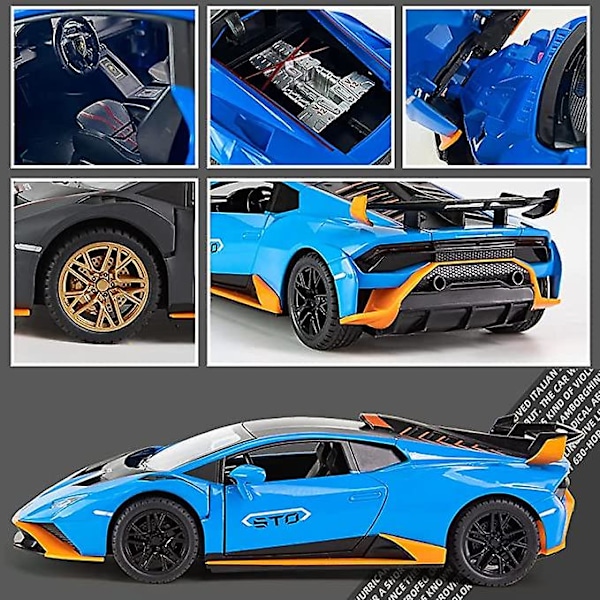 1:24 Lamborghini Huracan STO Støbt Modelbil Træk Tilbage Legetøj til Børn 3-12 År[JUN]
