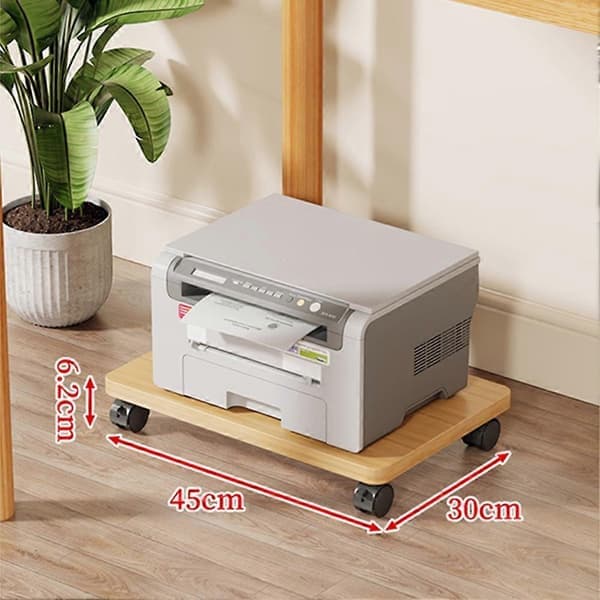 Printer Stand Under Desk with Wheels, Detachable Printer/Copier Shelf and CPU Holder for Heavy-Duty Storage, White White
