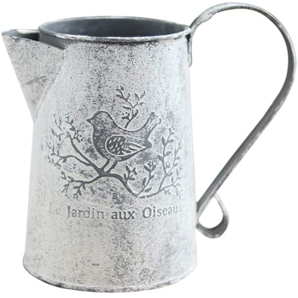 Metallvattenkanna, blomkruka, hink med handtag, vintage