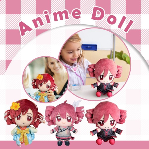 Kasane Teto Plyschdocka Sittande Rund Mjuk Leksak 20cm/7.8\" Ny[JUN] A One Size