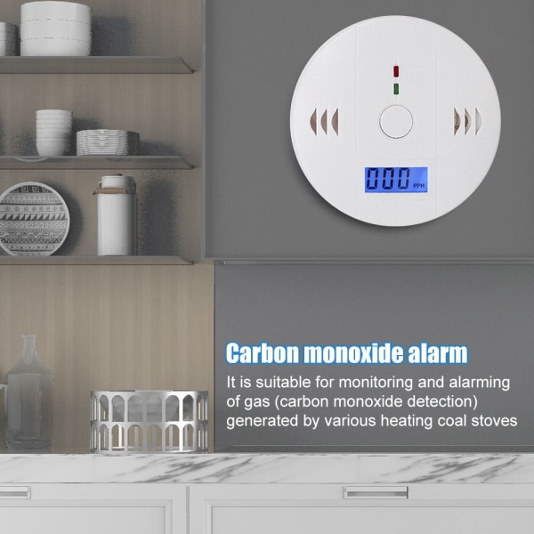 Kolmonoxiddetektor Förgiftningsgassensor Varningslarm