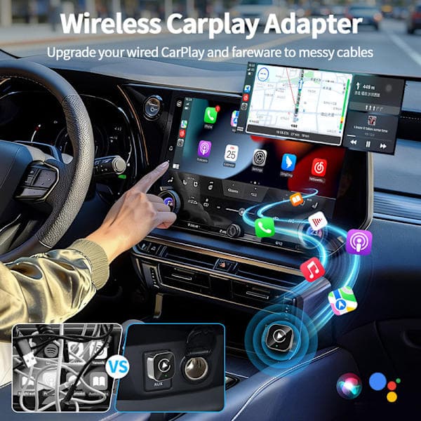 Trådløs CarPlay- og Android Auto-adapter, USB-dongle for Plug & Play [JUN] Model 1