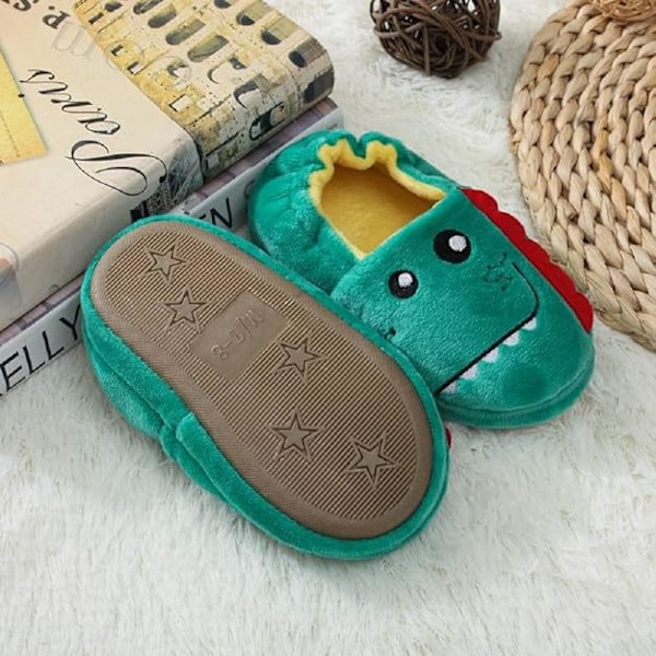 Børne Toddler Piger Drenge Bløde Anti-Slip Dyreprint Plys Tøfler 15.5cm