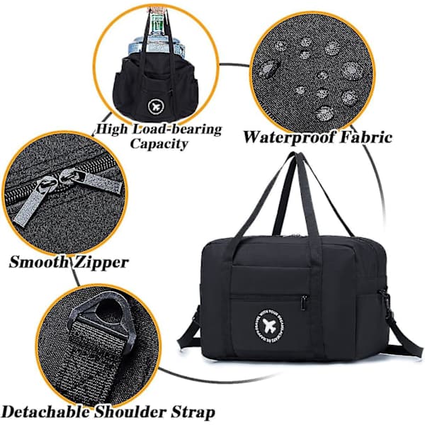 Foldbar håndbagage til Ryanair, 40x20x25 cm taske til under sædet - Grå[JUN] gray