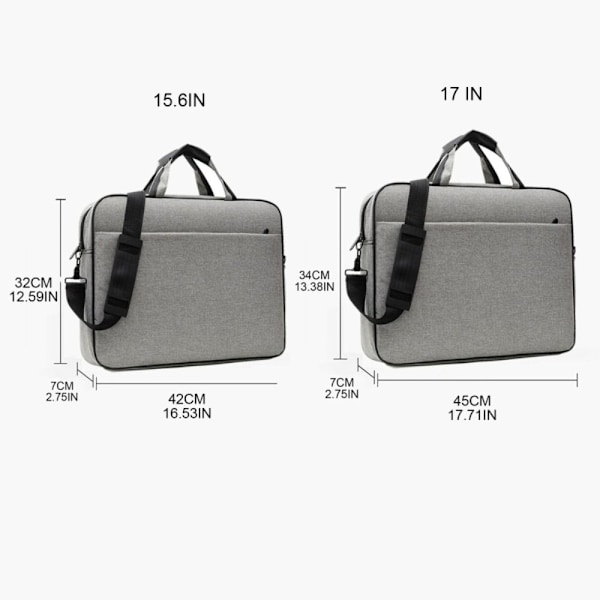 Laptop taske Skuldertaske GRÅ 15.6 tommer 15.6 tommer grå grey 15.6 inch-15.6 inch
