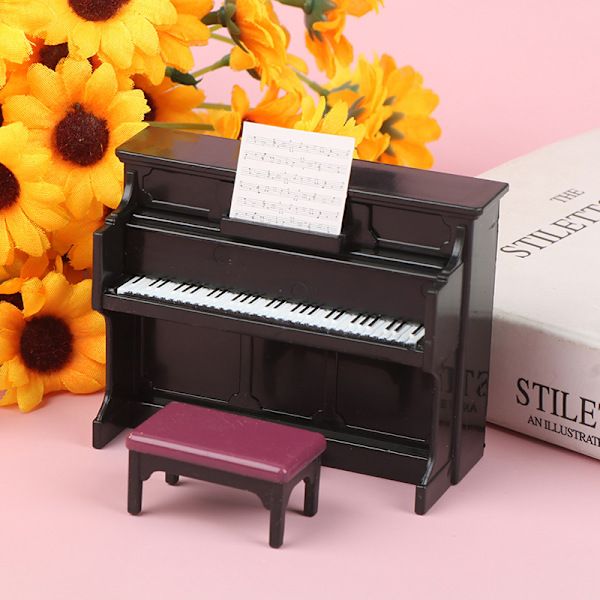 1Set 1:12 Nukkitalo Mini Piano Sohva Pöytälamppu Teesetit Jälkiruoka F one size