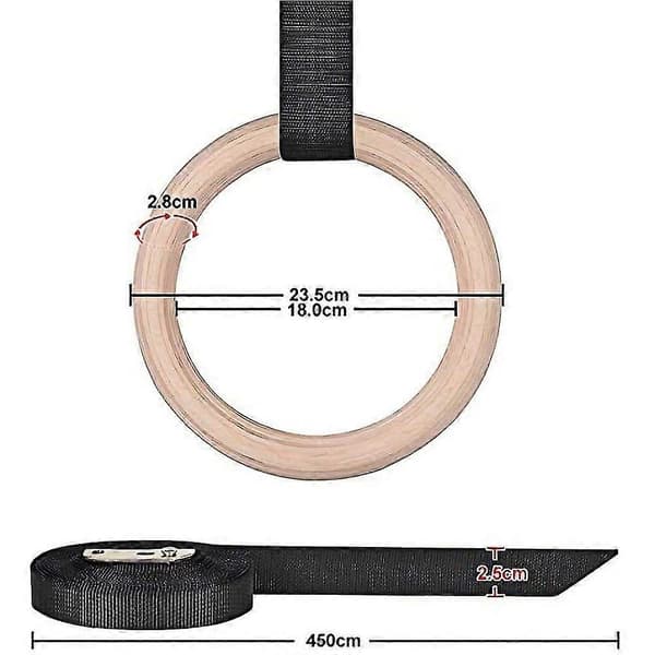2 st Trägymringar, Turnringar med Justerbara Nylonband 3 cm